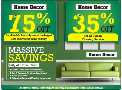 Furniture Retail Store AcclaimMailer™ direct mail plastic postcard postcard featuring two offer cards