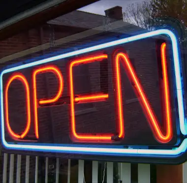 Neon OPEN sign