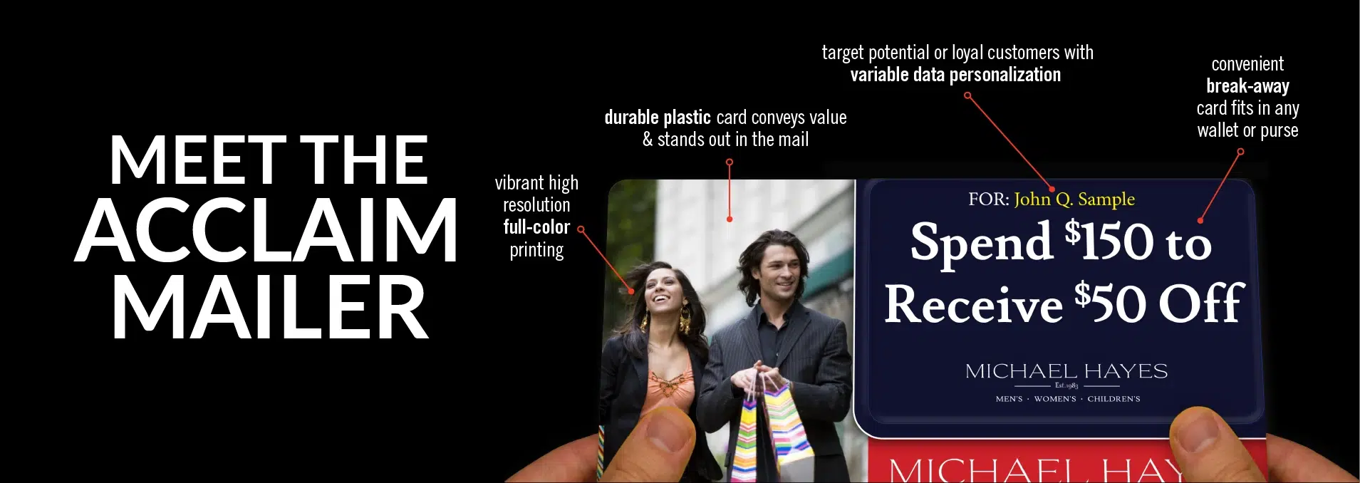 Meet the AcclaimMailer™ Direct Mail Plastic Postcard