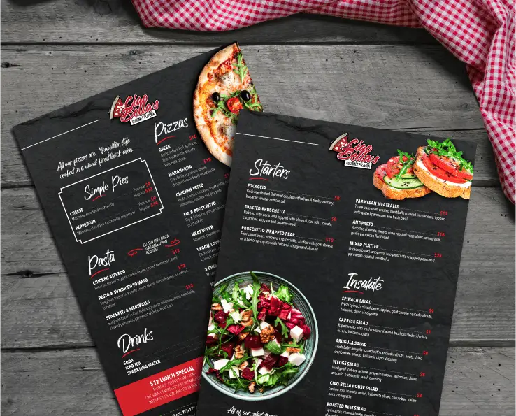 NVio™ Eco-Friendly Menu on wood background