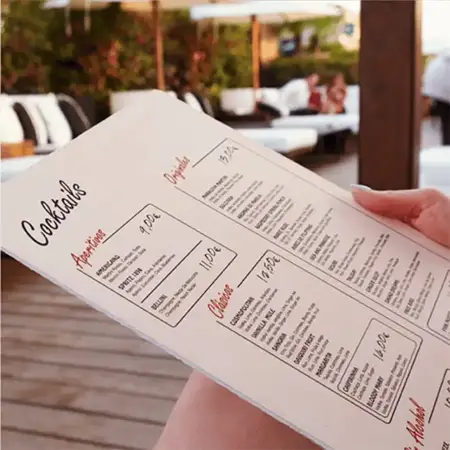 Reading a menu