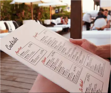 Reading a menu