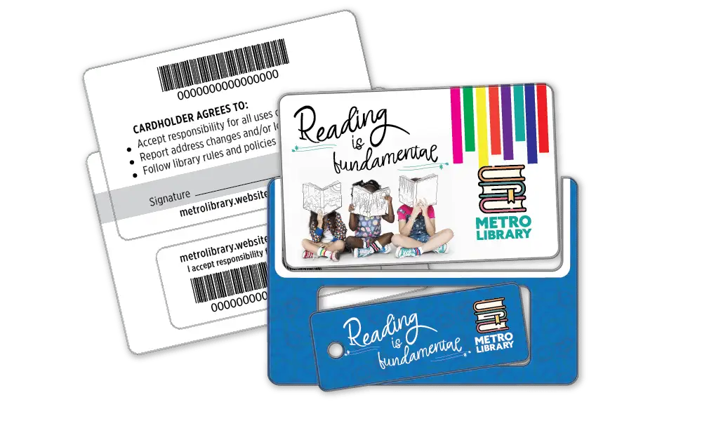 Library Card Key Tag Combo front and back