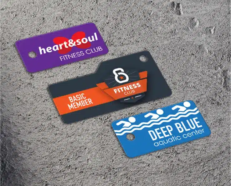 Variety of fitness key tags