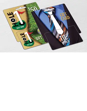 Golf Shop and Men's Retail Store point of purchase mid-size hanging display gift cards