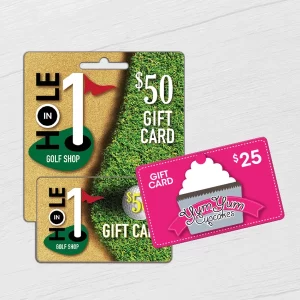 Generate revenue with hanging display and standard CR80 gift cards 